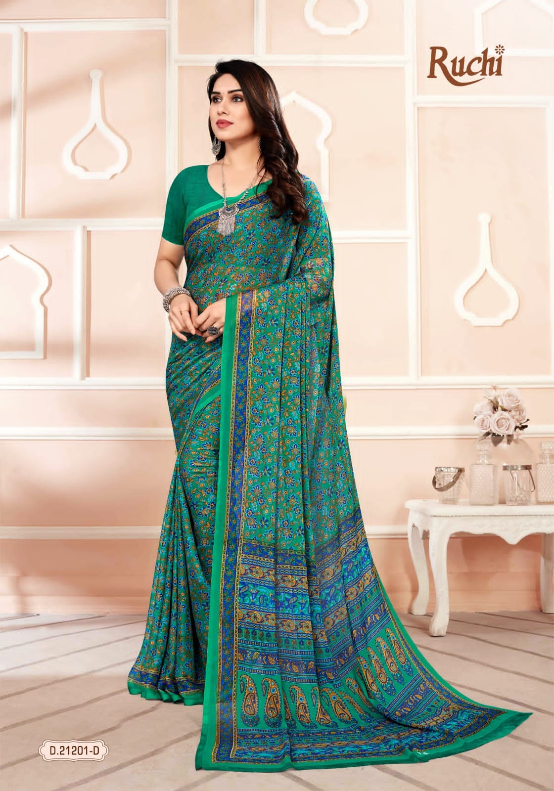 Star Chiffon 93rd Edition.Ruchi Regular Wear Wholesale Printed Sarees